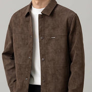Midtown Suede Button Jacket - Luxurious Soft Texture, Tailored Fit, Lightly Structured Collar for Modern Style