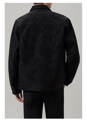 Midtown Suede Button Jacket - Luxurious Soft Texture, Tailored Fit, Lightly Structured Collar for Modern Style