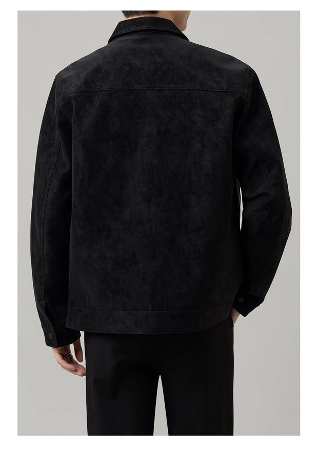 Midtown Suede Button Jacket - Luxurious Soft Texture, Tailored Fit, Lightly Structured Collar for Modern Style