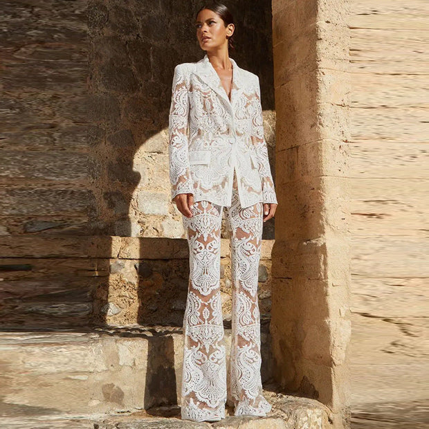 Isla Women's Blazer and Trousers Ensemble – Stunning Elegance Perfect for Evenings and Galas-Cramta