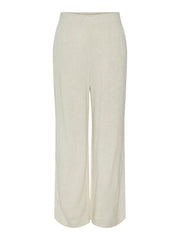 Oatmeal Linen Trousers for Women – Comfortable Casual Pants, Breathable Fabric, Versatile Style