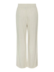 Oatmeal Linen Trousers for Women – Comfortable Casual Pants, Breathable Fabric, Versatile Style