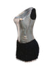 One Shoulder Mini Dress - Backless Polyester Dress with Zipper Closure-Cramta