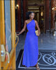 One Shoulder Pleated Maxi Dress – Handmade Slim Fit Evening Wear in High-Quality Polyester, Available in Multiple Sizes-Cramta