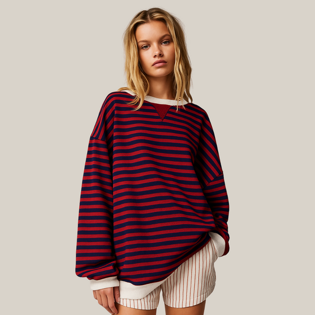 Oversized Striped Sweater for Women - Comfortable Layering in Soft, Breathable Fabric 6