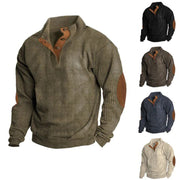 Men's Ribbed Velvet Pullover - Elegant Style and Warm Comfort for Winter-Cramta