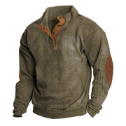 Men's Ribbed Velvet Pullover - Elegant Style and Warm Comfort for Winter-Cramta