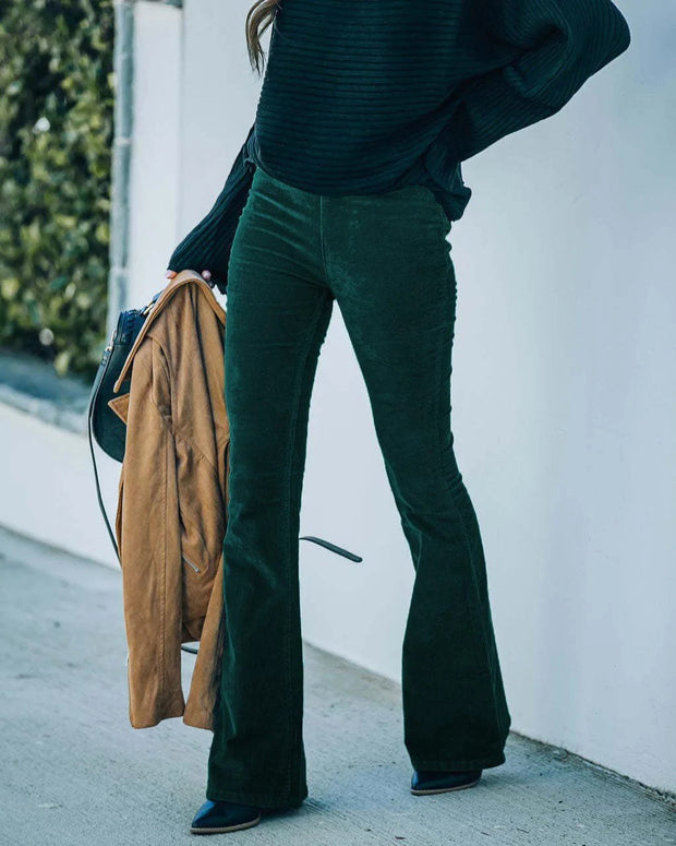 Elegant Silhouette Flare Pants for Women - High Waist Comfort-Cramta
