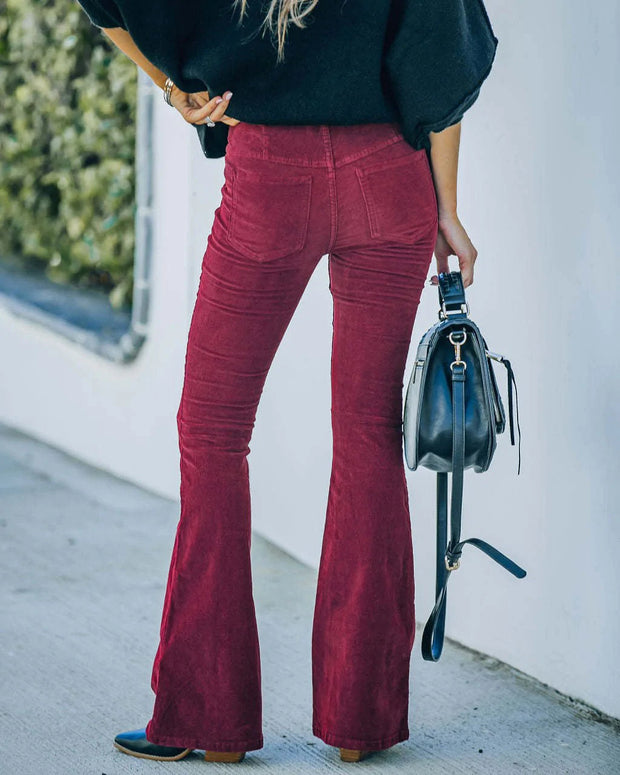 Elegant Silhouette Flare Pants for Women - High Waist Comfort-Cramta