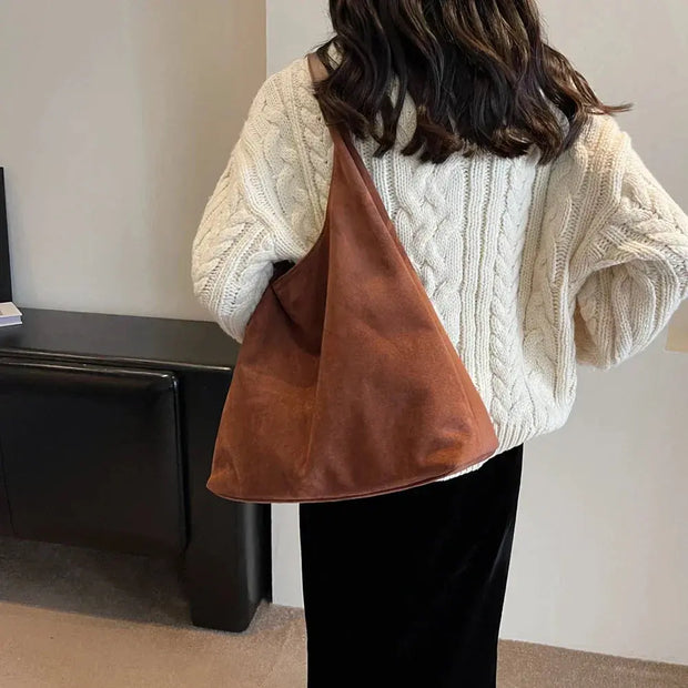 Elora Suede Shoulder Bag – Sophistication and Style for Everyday-Cramta