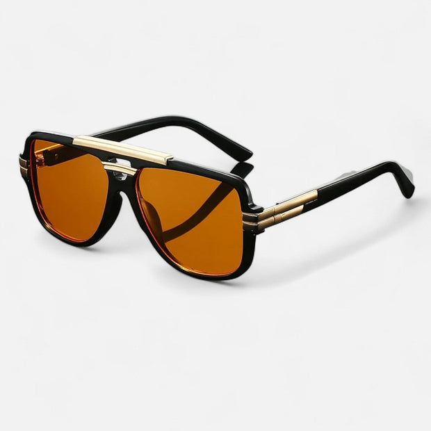 Sculptural Mens Sunglasses with UV400 Protection – Lightweight Design for Everyday Elegance in Glossy Noir, Tortoiseshell, Champagne