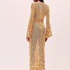 Shiny Sequin Maxi Dress for Women - Elegant Evening Wear with Slight Stretch-Cramta