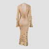 Shiny Sequin Maxi Dress for Women - Elegant Evening Wear with Slight Stretch-Cramta