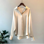 Silk White Blouse for Women - Elegant Long Sleeve Top for Professional and Special Occasions 0