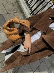 Ella suede trench coat - Classic sophistication with a touch of contemporary luxury-Cramta