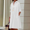 Solid Summer Dress for Women – Comfortable Polyester Casual Wear-Cramta
