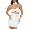 Strapless Flower Dress - Handmade Slim Fit Polyester Dress for Every Occasion-Cramta