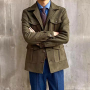 Stylish Harrington Field Jacket with Four Flap Pockets and Notch Collar – Suede-Like Fabric