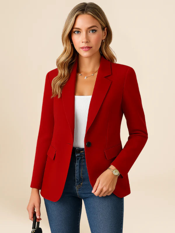 Tailored Fit Elegant Blazer for Women – Versatile Soft-Blend Fabric for Day-to-Evening Wear