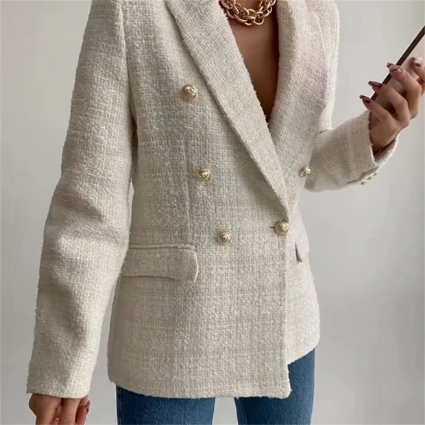 Tailored Long-Sleeve Notched Collar Blazer for Women – Versatile Day-to-Evening Wear, Structured Fit, Layering Friendly