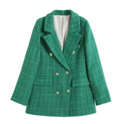Tailored Long-Sleeve Notched Collar Blazer for Women – Versatile Day-to-Evening Wear, Structured Fit, Layering Friendly