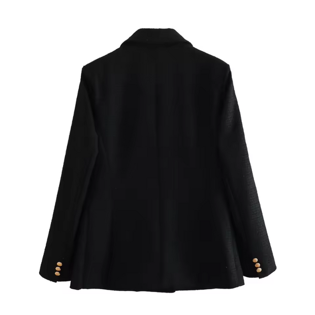 Tailored Long-Sleeve Notched Collar Blazer for Women – Versatile Day-to-Evening Wear, Structured Fit, Layering Friendly