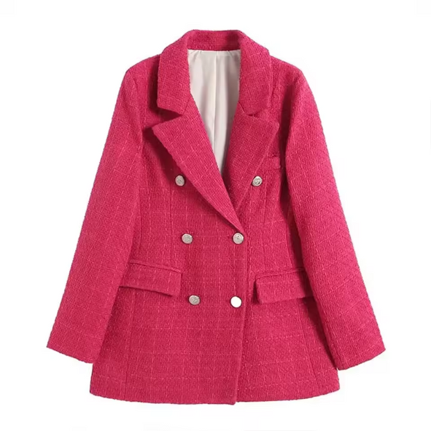 Tailored Long-Sleeve Notched Collar Blazer for Women – Versatile Day-to-Evening Wear, Structured Fit, Layering Friendly