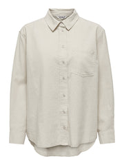 Taupe Linen Blouse for Women – Lightweight and Breathable Women's Top, Relaxed Fit, Casual Style