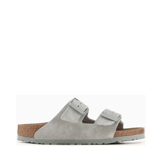 Unisex Arizona Suede Sandals in Pure Sage with Cork Sole – Adjustable Straps for Comfort and Style