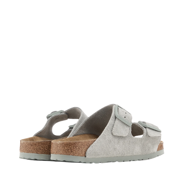 Unisex Arizona Suede Sandals in Pure Sage with Cork Sole – Adjustable Straps for Comfort and Style