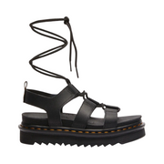 Unisex Black Leather Gladiator Sandals with Thick Soles for Comfort and Style