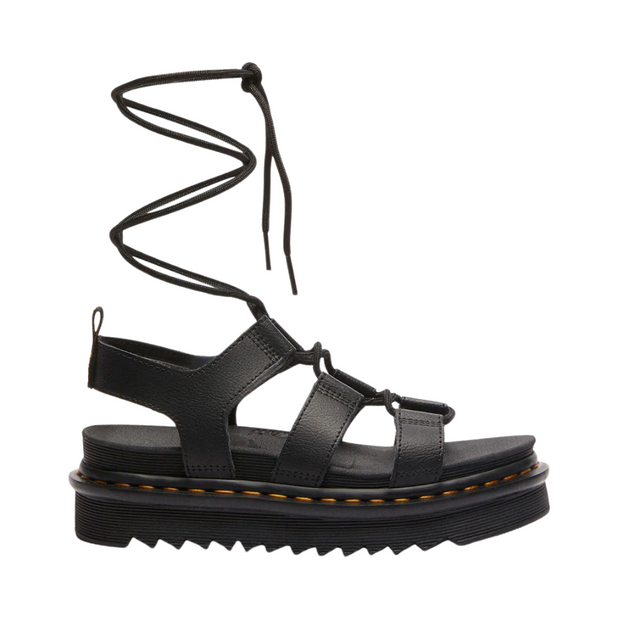 Unisex Black Leather Gladiator Sandals with Thick Soles for Comfort and Style