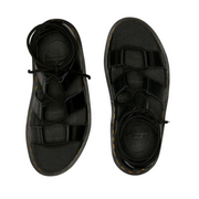 Unisex Black Leather Gladiator Sandals with Thick Soles for Comfort and Style