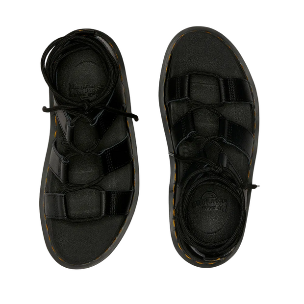 Unisex Black Leather Gladiator Sandals with Thick Soles for Comfort and Style