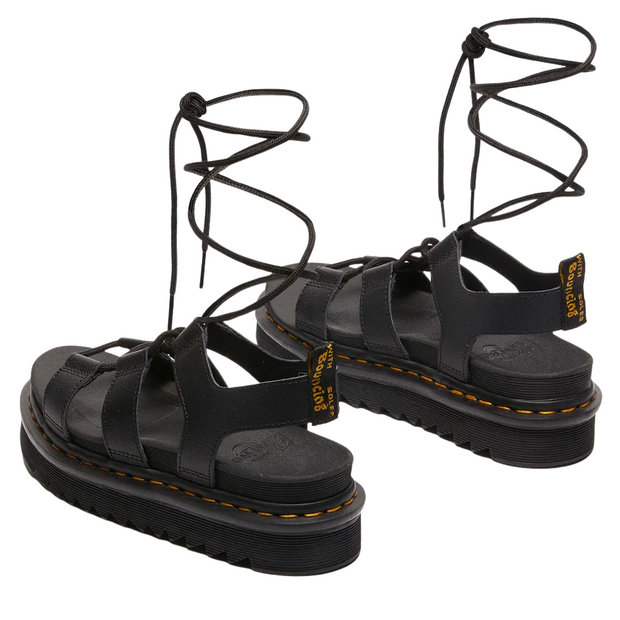 Unisex Black Leather Gladiator Sandals with Thick Soles for Comfort and Style
