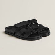 Unisex Luxury Sandals in Black - Comfortable PU Leather Footwear with Supportive Footbed, Sizes 35-45