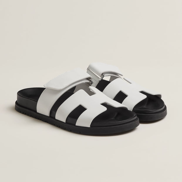 Unisex Luxury Sandals in Black - Comfortable PU Leather Footwear with Supportive Footbed, Sizes 35-45