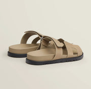 Unisex Luxury Sandals in Black - Comfortable PU Leather Footwear with Supportive Footbed, Sizes 35-45