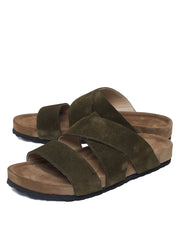 Unisex Suede Sandals with Durable Rubber Sole – Elegant Summer Footwear for Comfort and Style