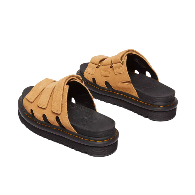 Unisex Suede Slide Sandals with 3 Adjustable Straps – Lightweight EVA Sole in Tan for Ultimate Comfort