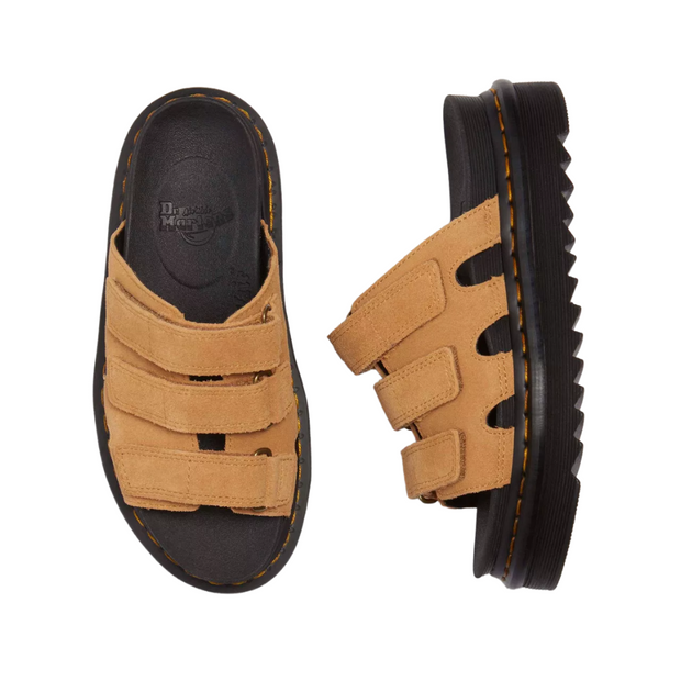 Unisex Suede Slide Sandals with 3 Adjustable Straps – Lightweight EVA Sole in Tan for Ultimate Comfort