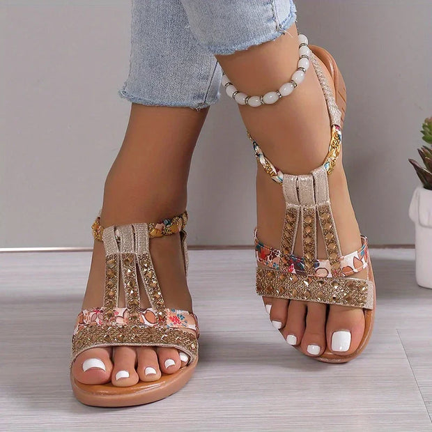 Olivette Orthopedic Sandals with Rhinestones – Elegance and Comfort All Day Long-Cramta