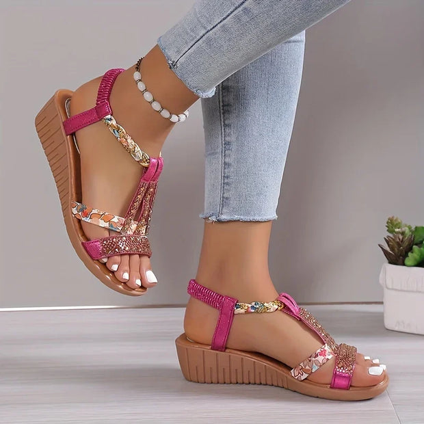 Olivette Orthopedic Sandals with Rhinestones – Elegance and Comfort All Day Long-Cramta