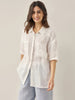 White Linen Button-Down Shirt for Men & Women - 100% Breathable Casual Top with Patch Pockets and Relaxed Fit