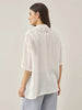 White Linen Button-Down Shirt for Men & Women - 100% Breathable Casual Top with Patch Pockets and Relaxed Fit
