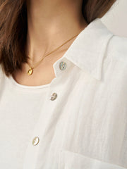 White Linen Button-Down Shirt for Men & Women - 100% Breathable Casual Top with Patch Pockets and Relaxed Fit