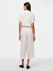 White Linen Tie Blouse for Women – Stylish Long Sleeve Summer Top