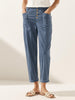 White Linen Trousers for Women - Comfortable Tapered Fit with Button Fly