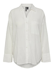 White Linen Women's Blouse – Lightweight Breathable Summer Top for Effortless Style