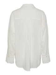 White Linen Women's Blouse – Lightweight Breathable Summer Top for Effortless Style